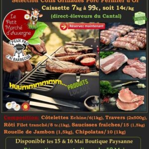 Colis Spécial BBQ Grillades de Porc Fermier 7kg
