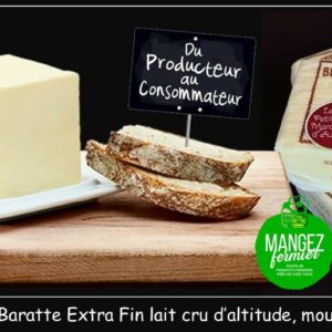 Véritable Beurre de Baratte au lait cru de Montagne (Cantal)
