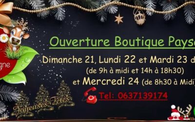 Prochaines Ventes de Noël au Relais Boutique Paysan, à partir du dimanche 21 décembre pour vous régaler…
