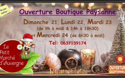 Prochaines Ventes au Relais Boutique Paysan, à partir du 20 décembre pour vous régaler…