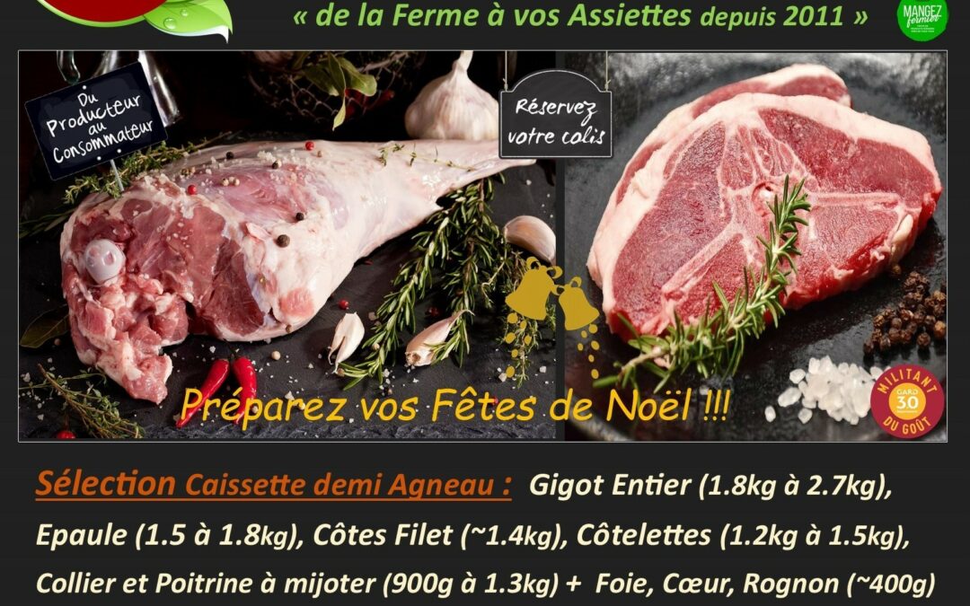 De l’Agneau Fermier Broutard de retour des Estives Lozériennes en Novembre…Hummm !!!
