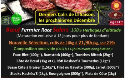 Dernier Colis de Boeuf Fermier Salers de la Saison en Août…On en profite !!!