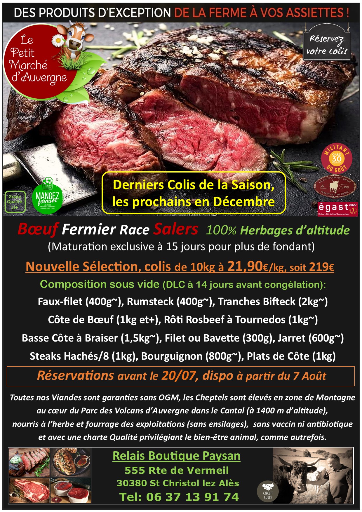 Colis Boeuf Salers Août